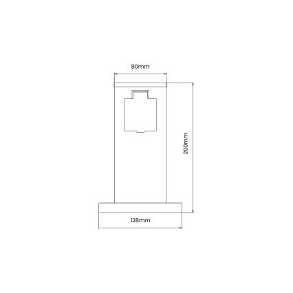 Vanjski stup s utičnicama 1U SCHUKO 230V IP44 20 cm crna