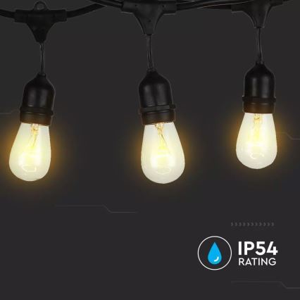 Vanjski svjetlosni niz STRING 15m 15xE27/25W/230V IP54