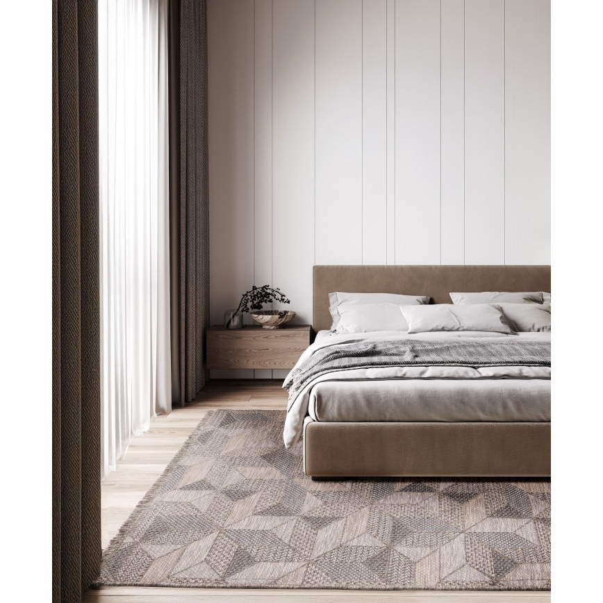 Vanjski tepih ORIA 120x170 cm sivi/bež