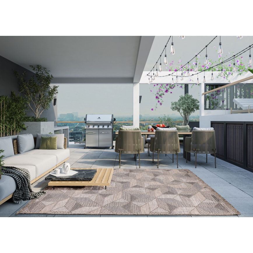 Vanjski tepih ORIA 70x140 cm siva/bež