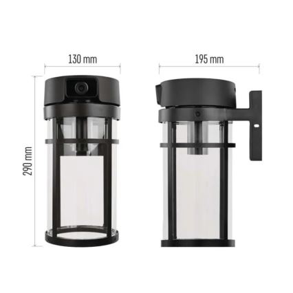 Vanjsko zidno svjetlo s kamerom GOSMART 1xE27/15W/230V Wi-Fi IP44