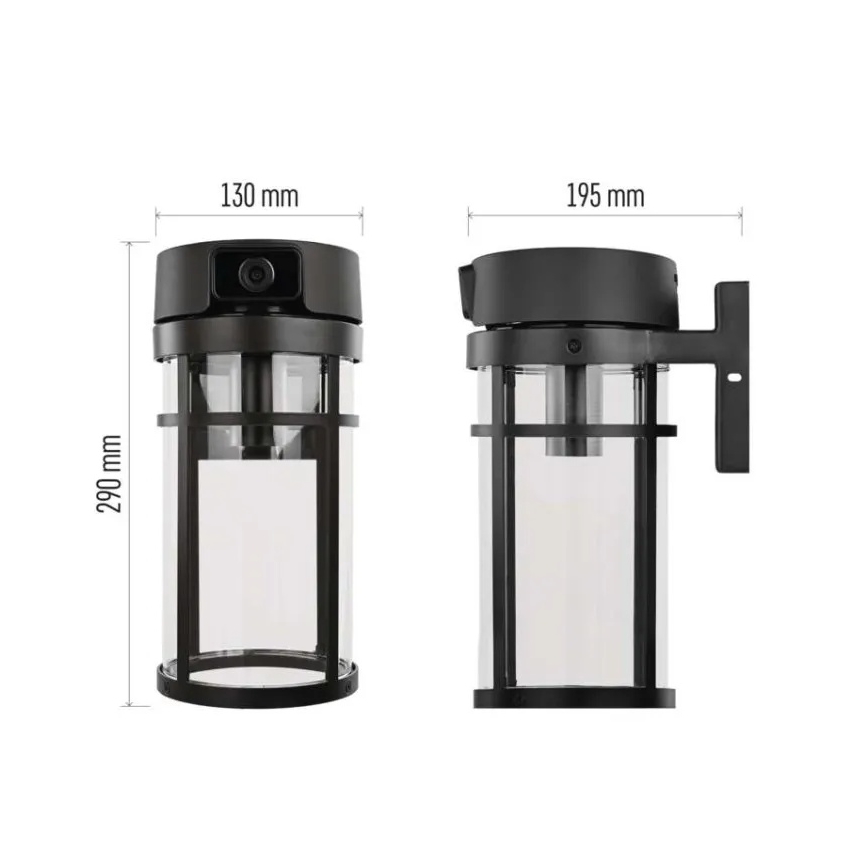 Vanjsko zidno svjetlo s kamerom GOSMART 1xE27/15W/230V Wi-Fi IP44