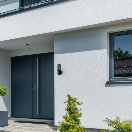 Vanjsko zidno svjetlo s detektorom pokreta HARLEM 1xE27/60W/230V IP44 crna