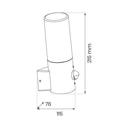 Vanjsko zidno svjetlo s detektorom pokreta HARLEM 1xE27/60W/230V IP44 crna