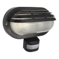 Vanjsko zidno svjetlo s senzorom ORIKO 1xE27/15W/230V IP54 crno