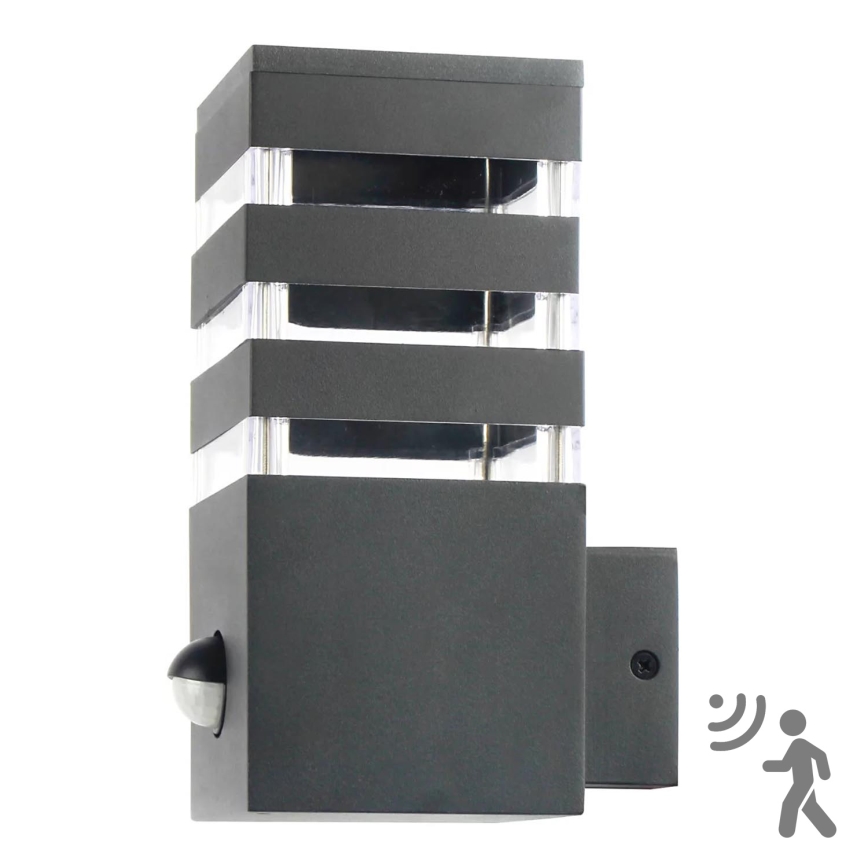Vanjsko zidno svjetlo s senzorom TEKSAS 1xE27/12W/230V IP44 antracit