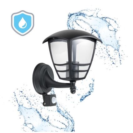 Vanjsko zidno svjetlo sa senzorom TEVIO 1xE27/60W/230V IP54 crno