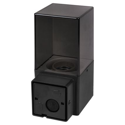 Vanjska zidna svjetiljka sa senzorom pokreta i sumraka 1xE27/40W/230V IP44 crna/dimljena