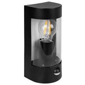 Vanjsko zidno svjetlo sa senzorom pokreta, 1xE27/15W/230V, IP44, crno