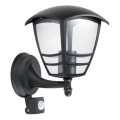 Vanjsko zidno svjetlo sa senzorom TEVIO 1xE27/60W/230V IP54 crno