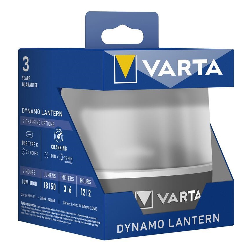 Varta 17670101111 - LED Punjiva svjetiljka DYNAMO LANTERN LED/5V 350 mAhIP54