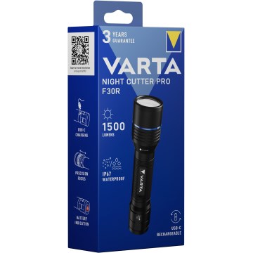 Varta 18921101111 - LED Punjiva baterijska svjetiljka NIGHT CUTTER PRO F30R LED/USB IP67