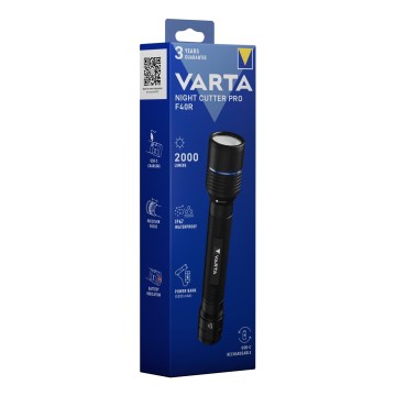 Varta 18922101111 - LED Punjiva lampa s power bankom NIGHT CUTTER PRO F40R LED/USB IP67