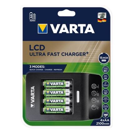 Varta 40084  - LCD Smart punjač ULTRA FAST+  4xNiMH AA 2100 mAh 230V