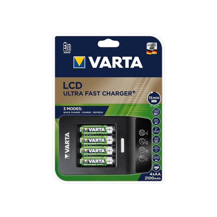 Varta 40084  - LCD Smart punjač ULTRA FAST+  4xNiMH AA 2100 mAh 230V