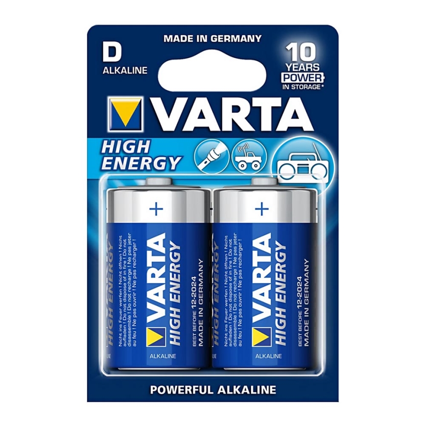 Varta 4920 - 2 kom Alkalna baterija HIGH ENERGY D 1,5V