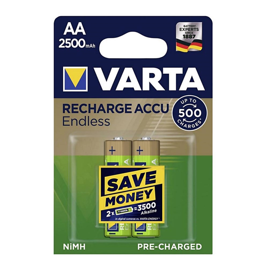 VARTA 56686 - 2x Punjiva baterija 2500 mAh AA 1,2V