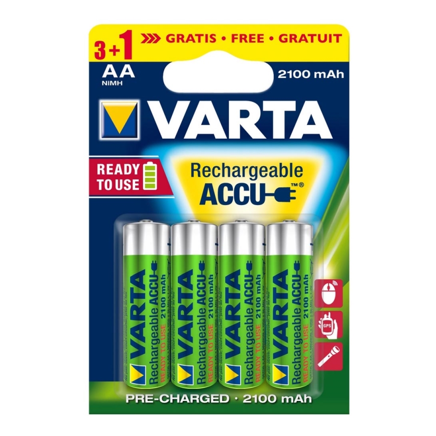 Varta 5675 - 3+1 kom Punjiva baterija ACCU AA Ni-MH/2100mAh/1,2V