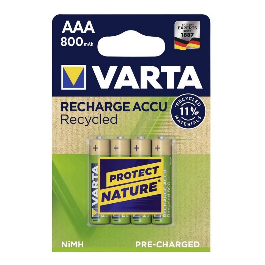 Varta 5681 - 4 kom Punjiva baterija ACCU RECYCLED AAA Ni-MH/800mAh/1,2V