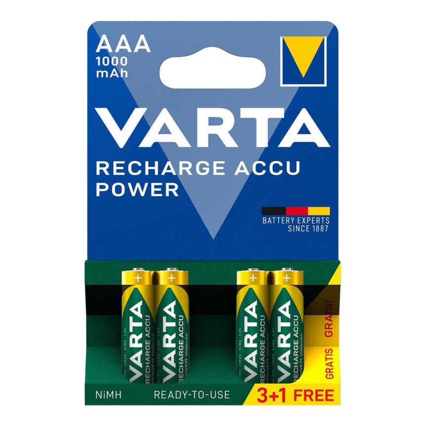 Varta 5703301494 - 3+1 kom Punjiva baterija ACCU AAA Ni-MH/1000mAh/1,2V