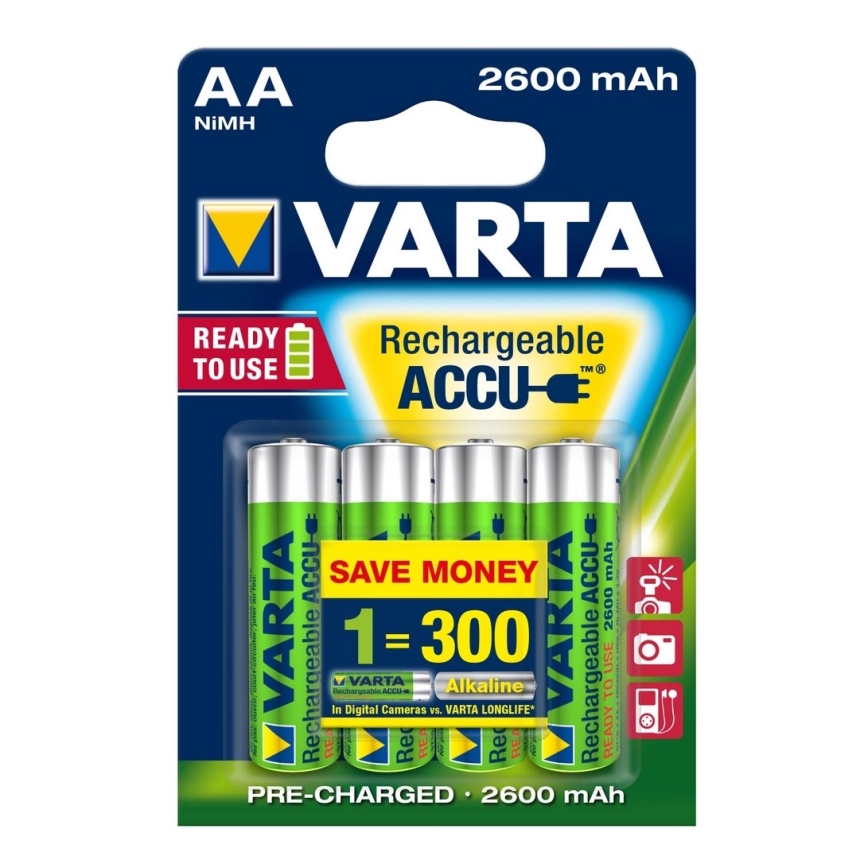 Varta 5716 - 4 kom Punjiva baterija ACCU AA NiMH/2600mAh/1,2V