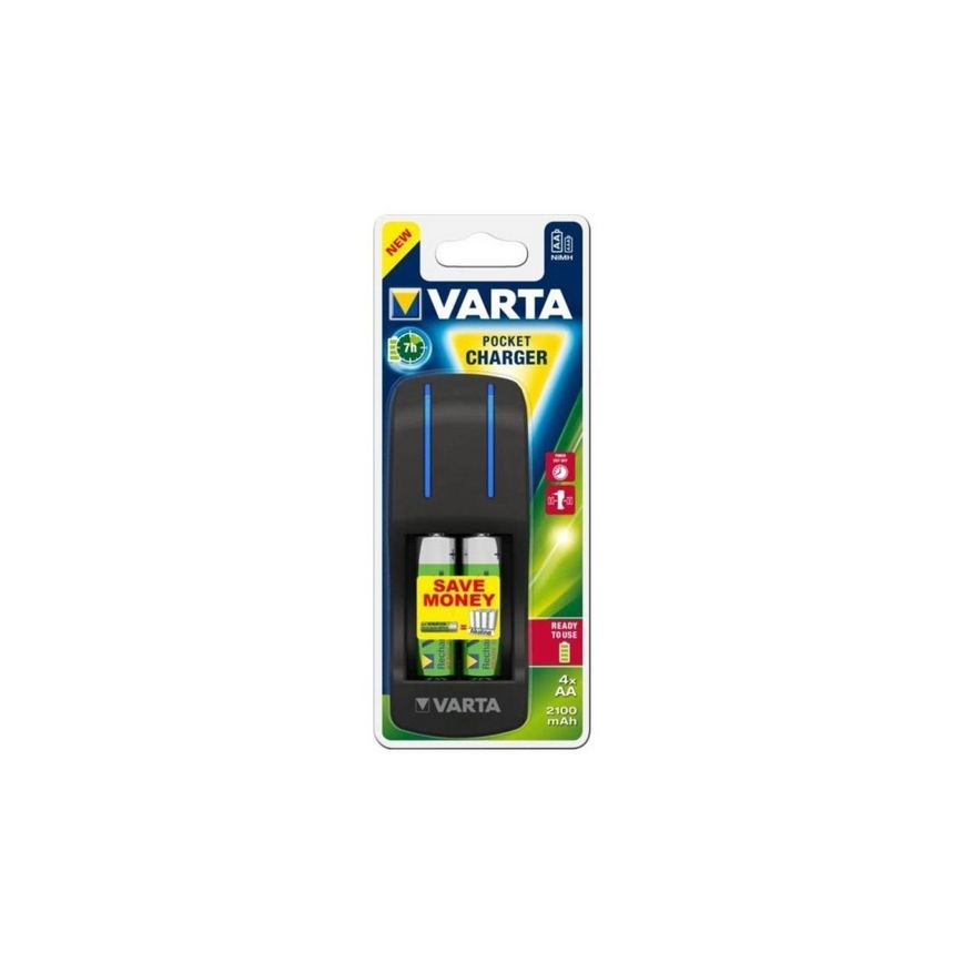 Varta 57642 - Punjač baterije POCKET 4xAA/AAA 2100mAh 100-240V