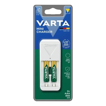 Varta 57656201421 - Punjač za baterije 2x AA/AAA, 800 mAh, 230 V