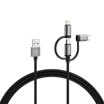 Varta 57937101111 - USB kabel 3u1 s Lightning i Micro USB priključkom, 2 m