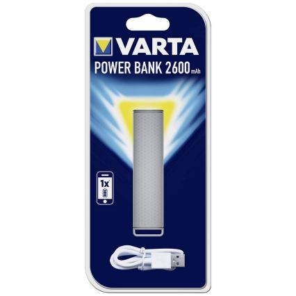 Varta 57959 - Power Bank 2600mAh/3,7V siva