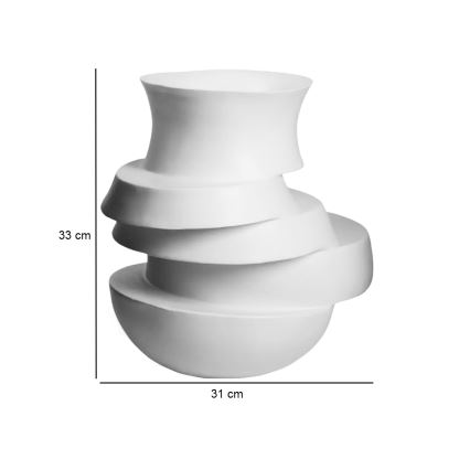 Vaza 38x33x36 cm smola/bijela
