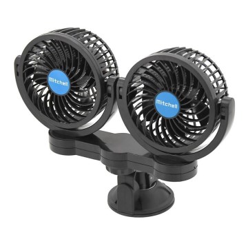 Ventilator s usisavačem za auto 7W/12V crni