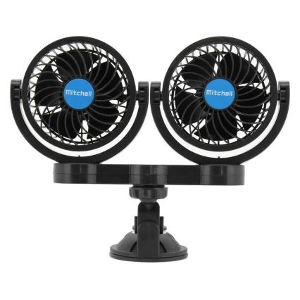 Ventilator s usisavačem za auto 7W/12V crni