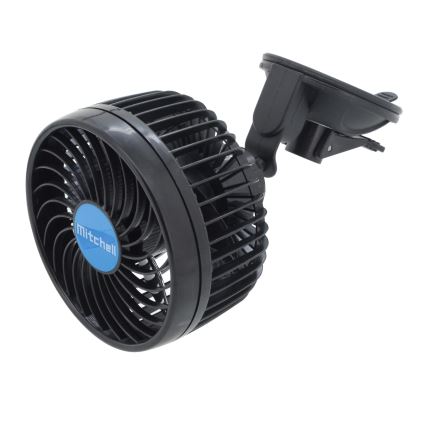 Ventilator s usisnom čašicom za automobil 4W/12V crna