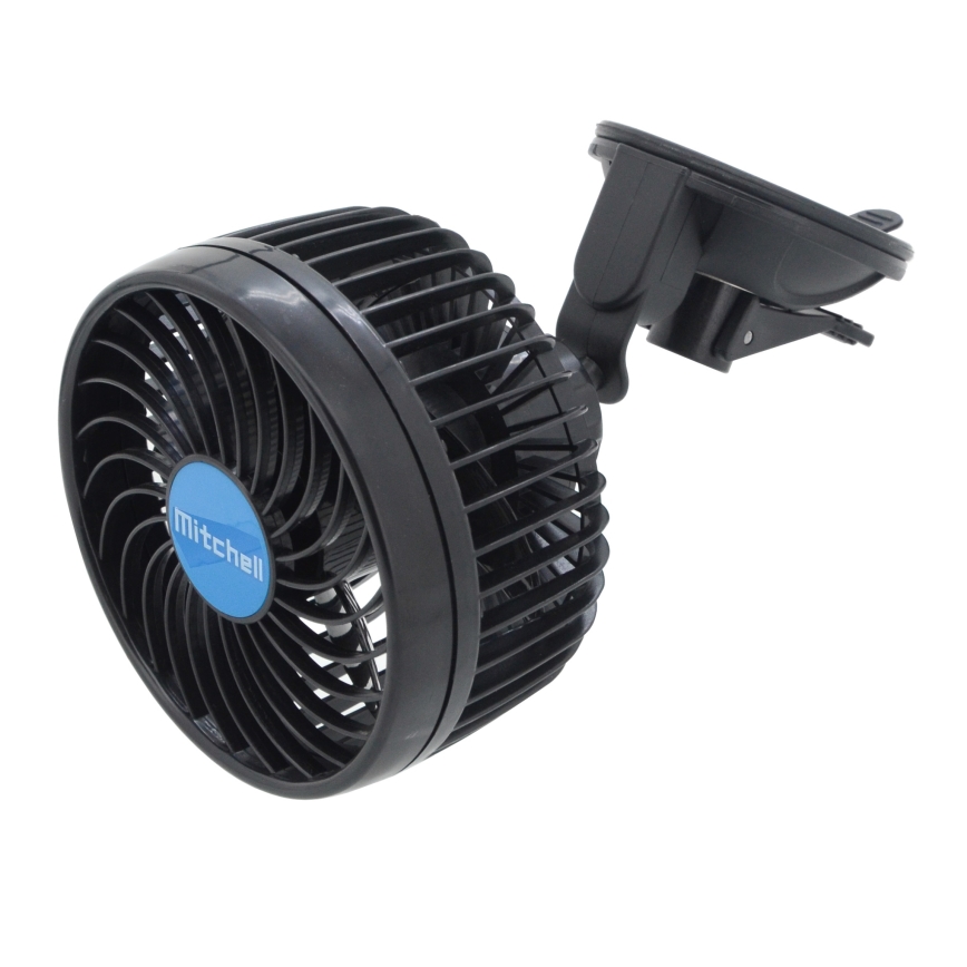 Ventilator s usisnom čašicom za automobil 4W/12V crna