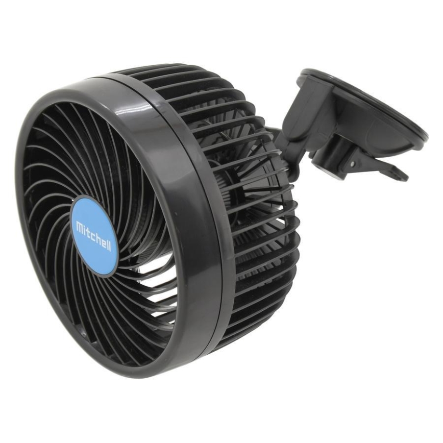 Ventilator s usisnom čašicom za automobil 9W/12V crna