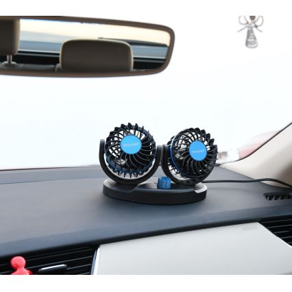 Ventilator za instrument ploču automobila s USB-om 3W/5V crna