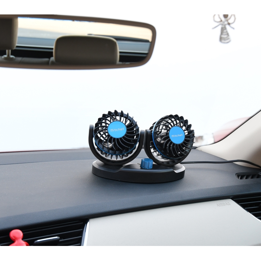 Ventilator za instrument ploču automobila s USB-om 3W/5V crna