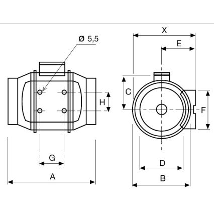 Ventilator za kupaonicu TD-250/100 24W/230V IP44