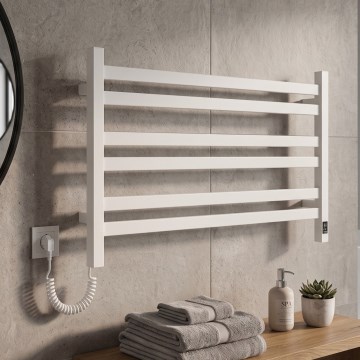 Vertaduro - Električni sušač ručnika s termostatom AVA 181W/230V 50x90 cm IP44 bijeli lijevi