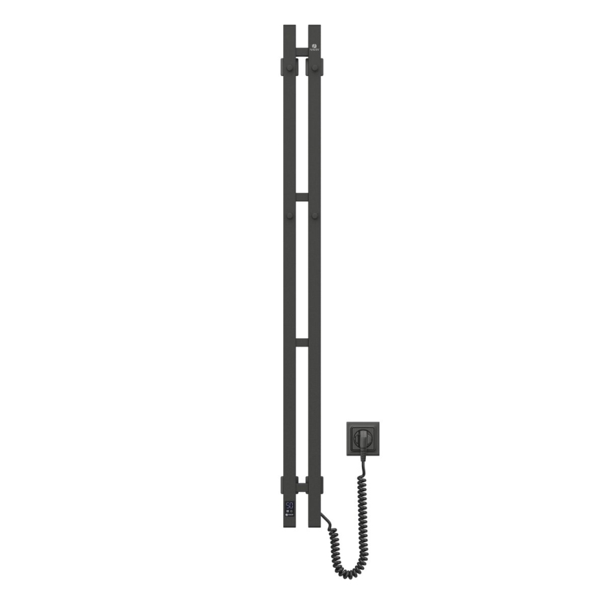 Vertaduro - Električni sušač ručnika s termostatom VEO 70W/230V 120x9 cm IP44 crni desni