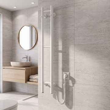 Vertaduro - Električni sušač za ručnike VEO 46W/230V 100x16 cm IP44 bijeli desni