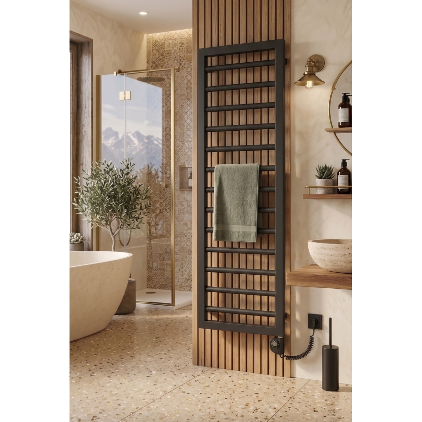 Vertaduro - Kupaonski radijator s termostatom ADEL 600W 128x50 cm antracit