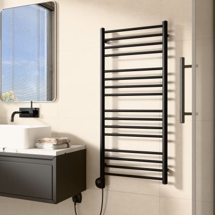 Vertaduro - Kupaonski radijator s termostatom SIMONE 400W 114x50 cm crna