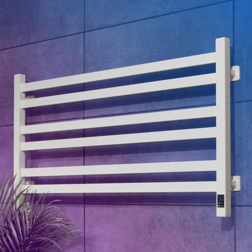 Vertaduro - Električni sušač ručnika s termostatom AVA 181W/230V 50x90 cm IP44 bijeli lijevi