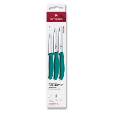 Victorinox - Sada kuhinjskih noževa za povrće SWISS CLASSIC, 3-dijelna, tirkizna