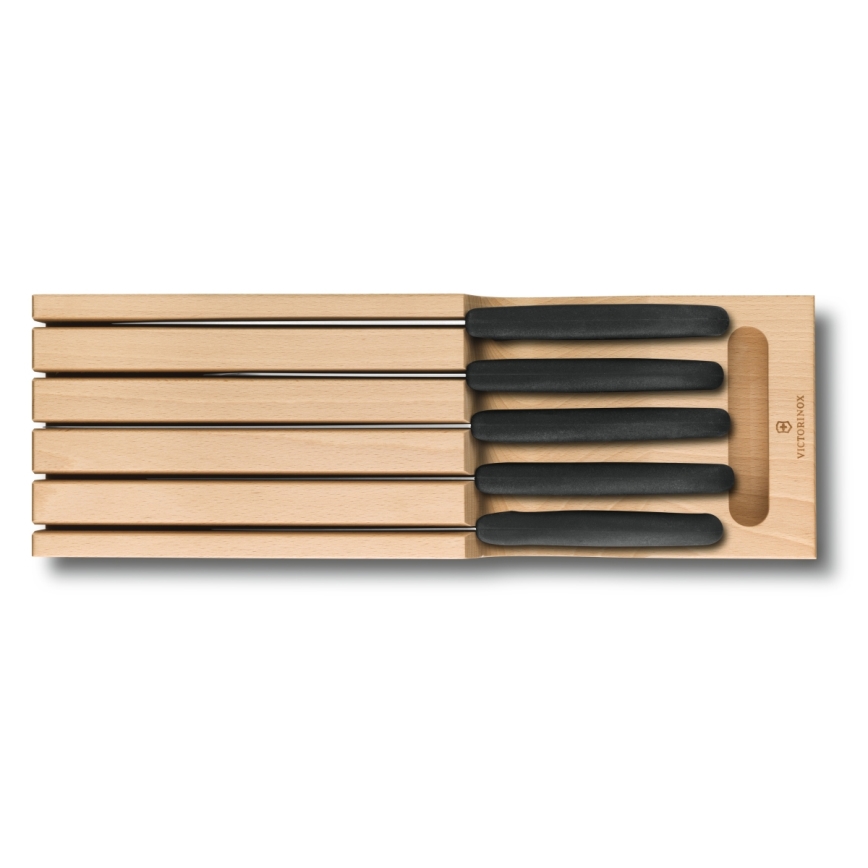 Victorinox - Set kuhinjskih noževa s držačem, 6 kom, buk/bež