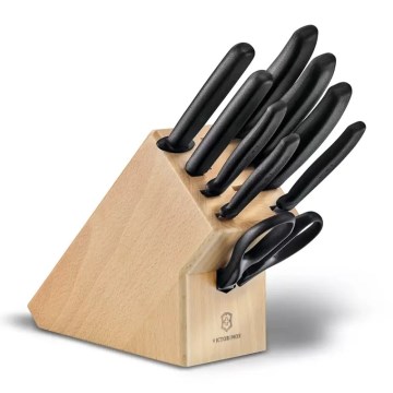 Victorinox - Set kuhinjskih noževa sa stalkom SWISS CLASSIC, 10 kom., bukva/bež