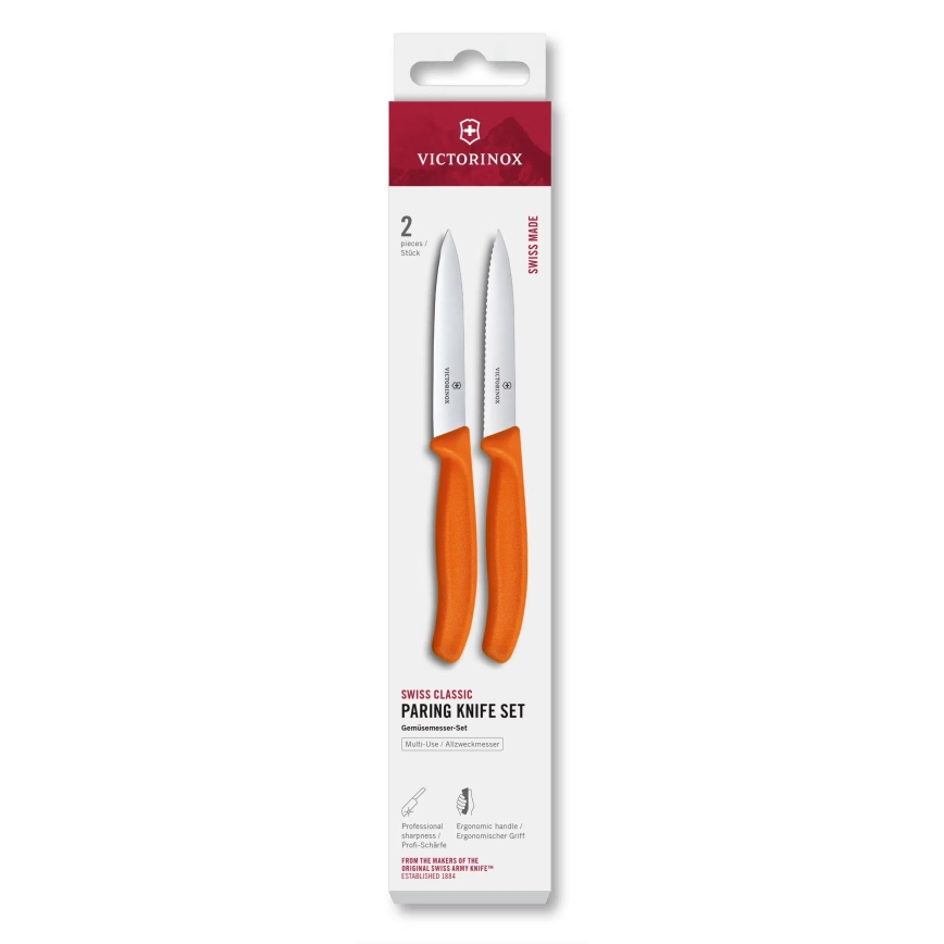 Victorinox - Set kuhinjskih noževa za povrće SWISS CLASSIC, 10 cm, 2 kom., narančasta