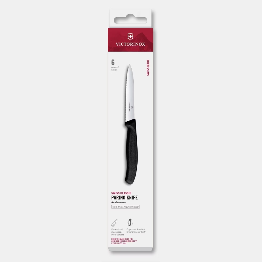 Victorinox - Set kuhinjskih noževa za povrće SWISS CLASSIC 10 cm, 6 kom, crni