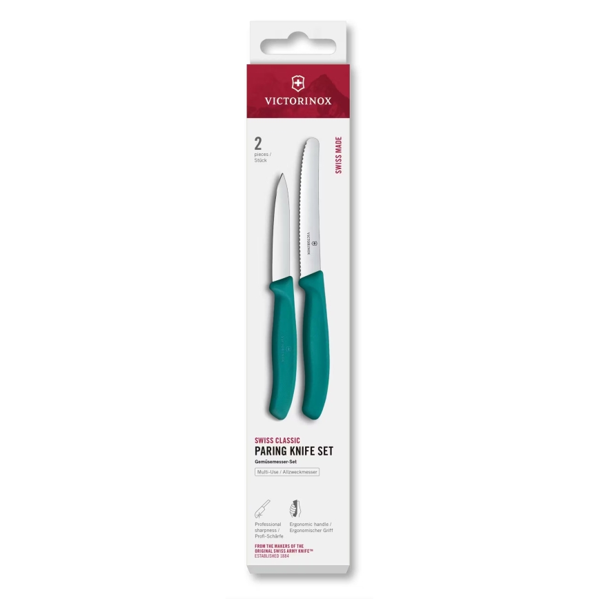 Victorinox - Set kuhinjskih noževa za povrće SWISS CLASSIC, 2 kom, tirkizna